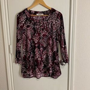 Jones studio size M blouse multicolor graphic print
